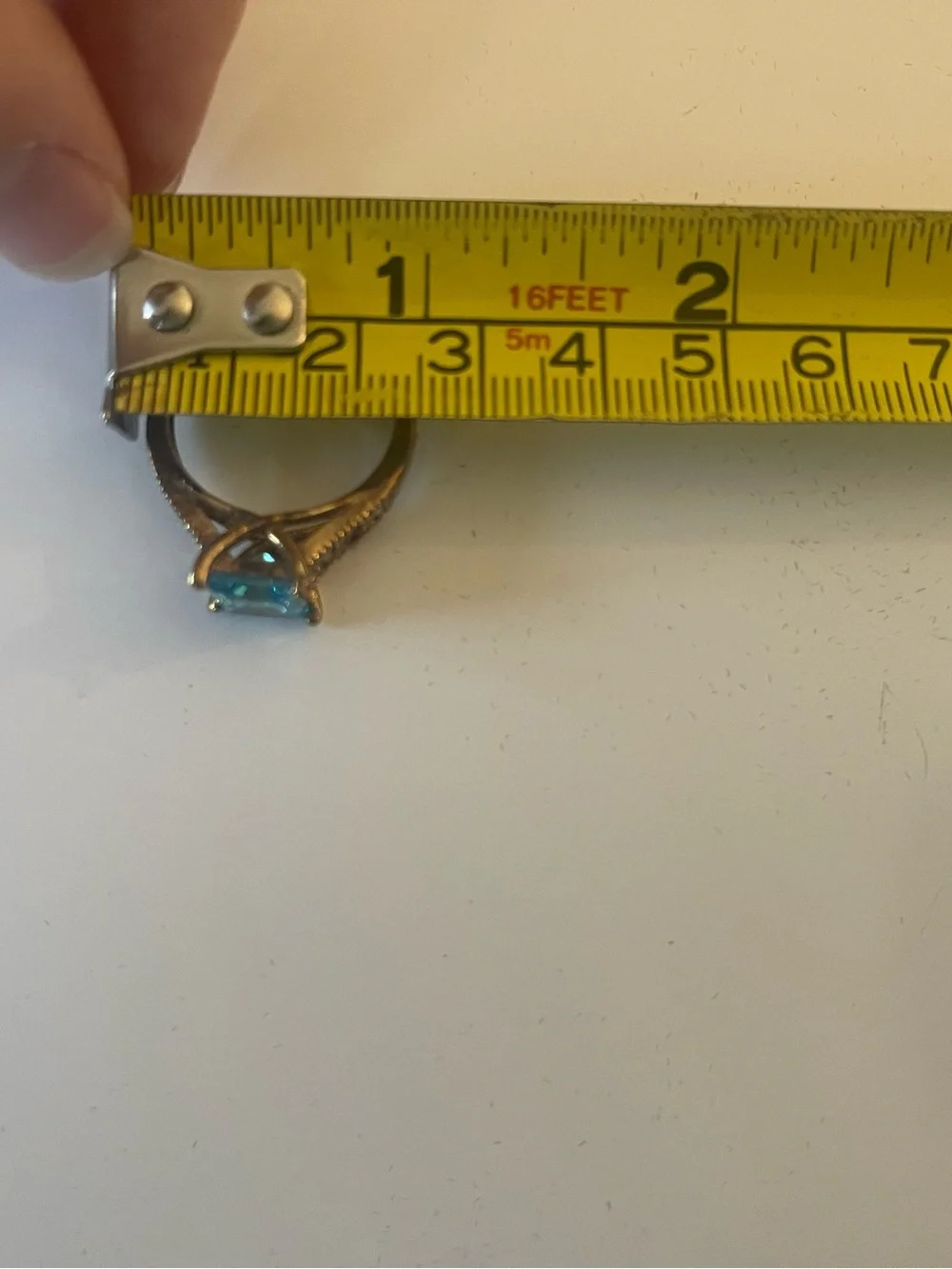 Blue Square-Cut Gem Cocktail Ring - Designer Style